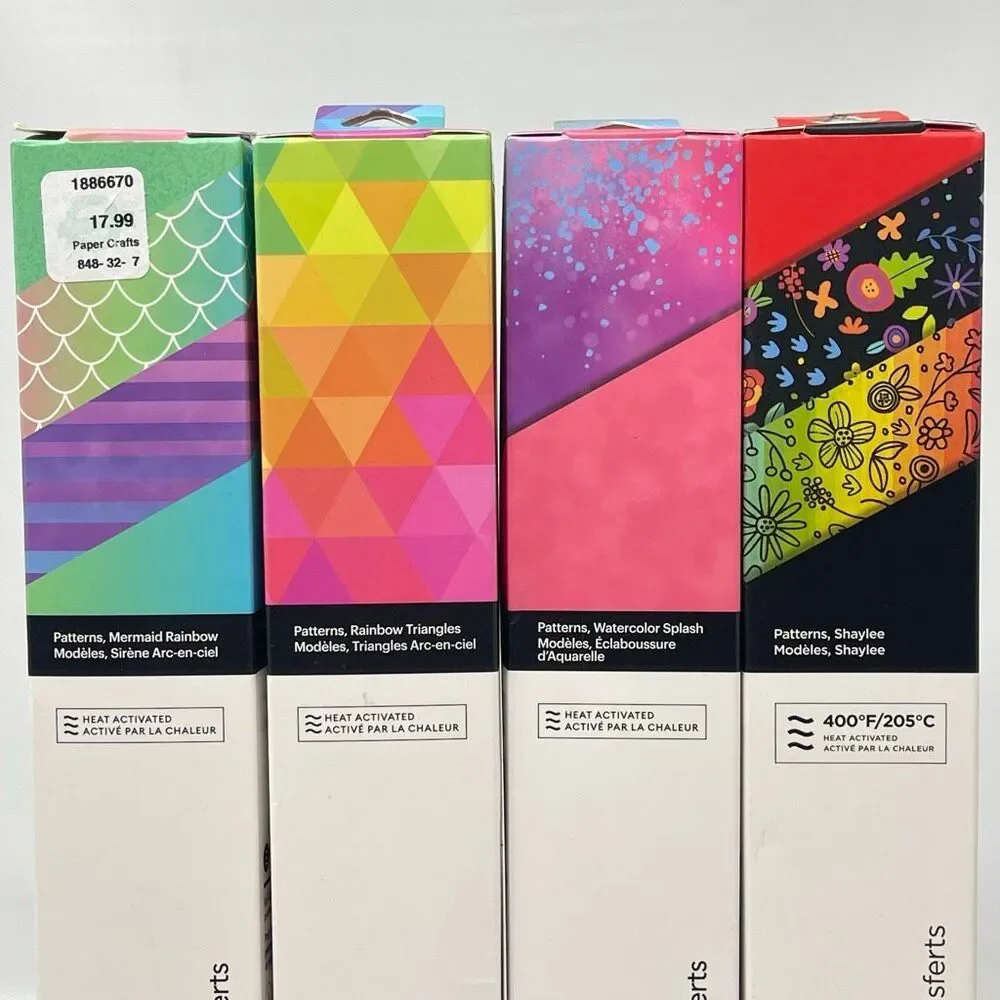 Cricut Infusible Ink Transfer Sheet Patterns Rainbow Shapes 12x12 Lot of 4 Boxes
